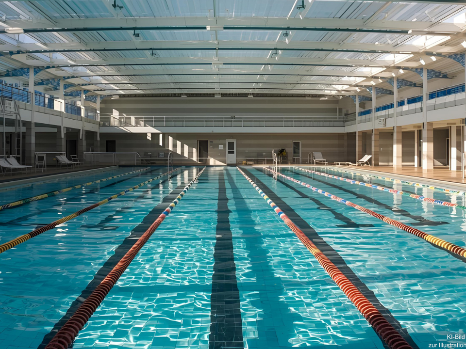 2026_06_18_Aquafitness_Übungsleitung_gesucht.png Hallenbad mit Schwimmbahnen; Aufruf des DRK-Kreisverband Göttingen‑Northeim e. V. zur Bewerbung als Übungsleitung für Aquafitness‑Kurse